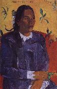Paul Gauguin Woman holding flowers Germany oil painting artist